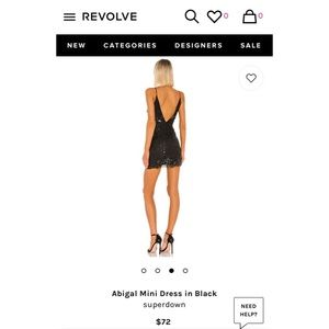 SuperDown Abigail Dress in Black. New with Tags